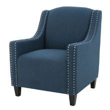 Dark Blue Davenport Fabric Armchair